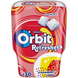 Chicle sin azúcar con edulcorantes y sabor a fresa y limón image