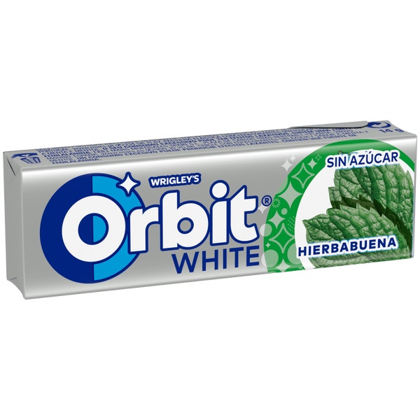 Chicle sin azúcar con edulcorantes y sabor hierbabuena y mentol