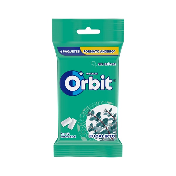 Orbit Chicles Sin Azúcar de Eucalipto fuerte en grageas, 10 uds