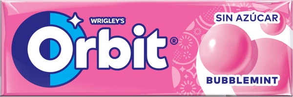 Chicle sin azúcar con edulcorantes y sabor a frutas y menta