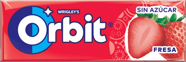 Chicle sin azúcar con edulcorantes y sabor a fresa